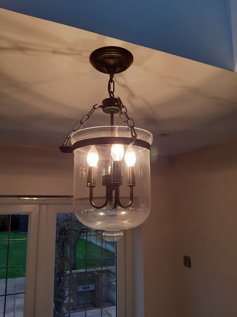 Two Glass Dome Ceiling Lights 