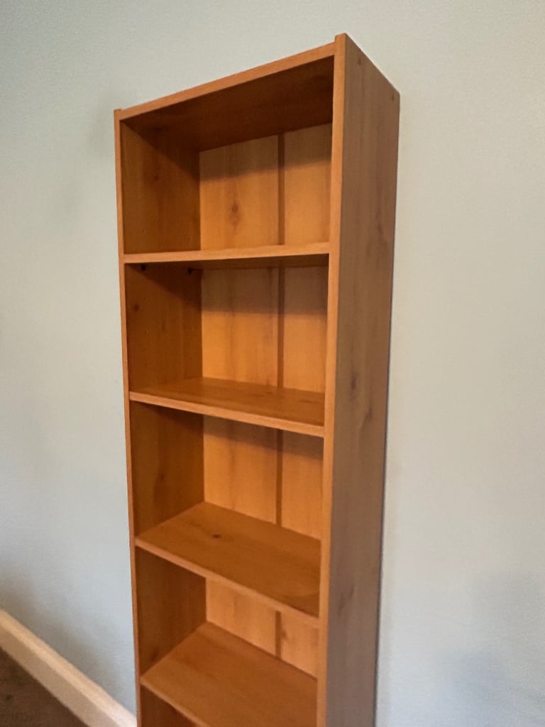 Pine Effect Bookcase 5 Shelves 4 Adjustable  H71in/180cm W18in/46cm D8.25in/21cm  D291