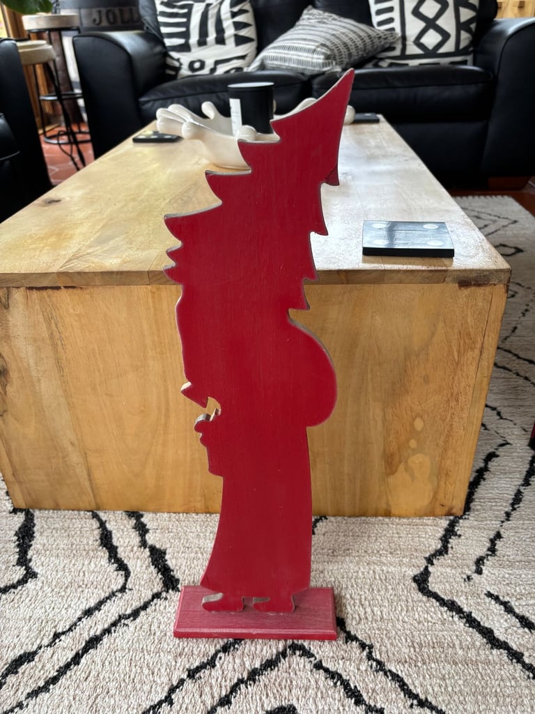 Lovely Tall Wooden Santa Father Christmas Carrying Bag & Christmas Tree