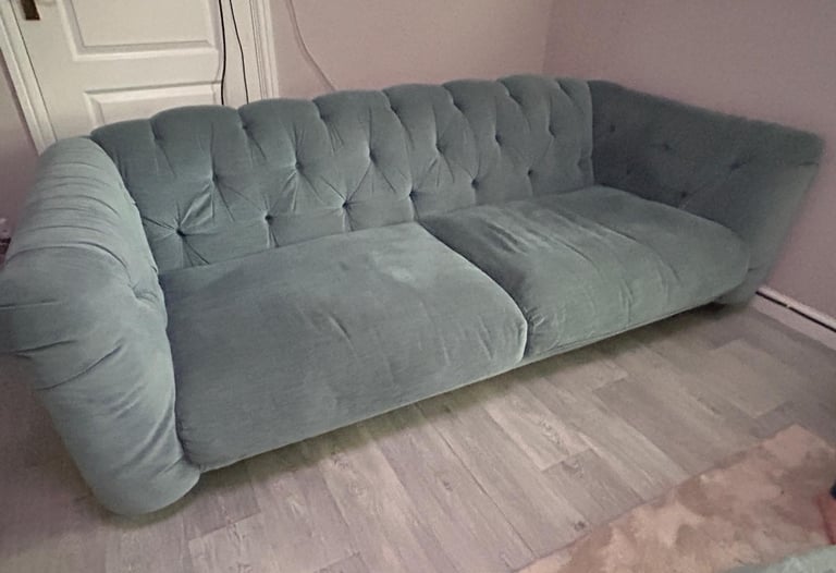 image for Next chesterfield sofa blue  - please read description 