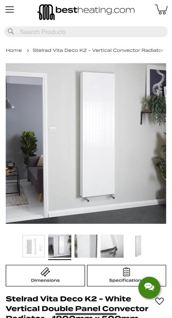 BRAND NEW Stelrad Vertical Radiator K2 1800x500mm