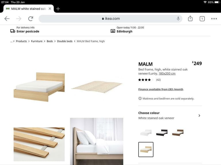 image for Ikea bed fits mattress 190 x 200 oak look