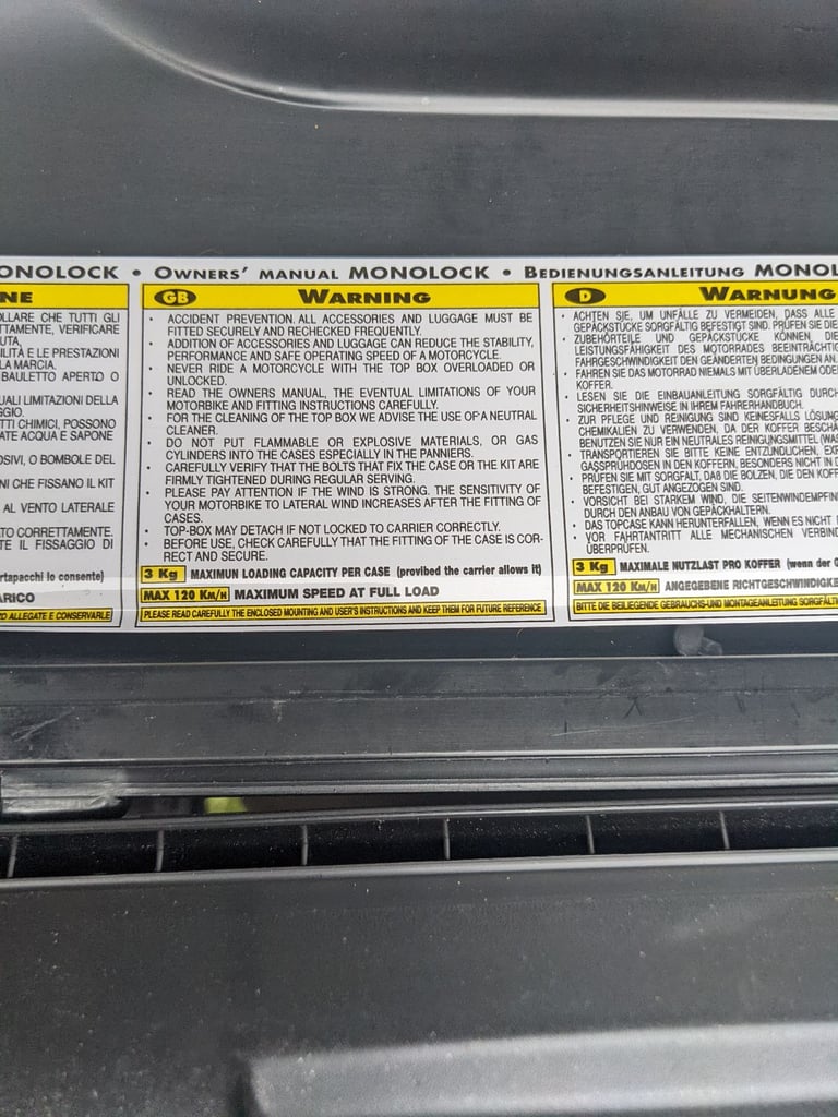 Givi top box and base plate