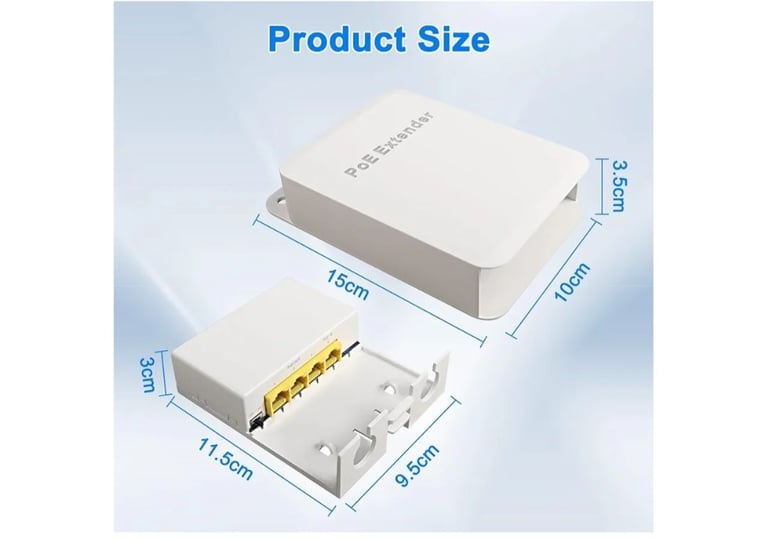 image for MEIRIYFA Gigabit PoE Extender Outdoor 4 Ports PoE Switch