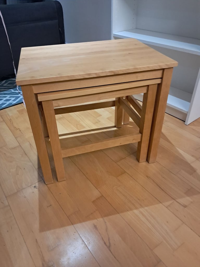 X2 stackable wooden side tables 