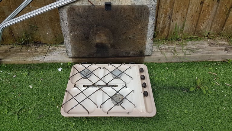 CRAMER and VANETTE gas hob and grill with glass lid for camper caravan motorhome boat.