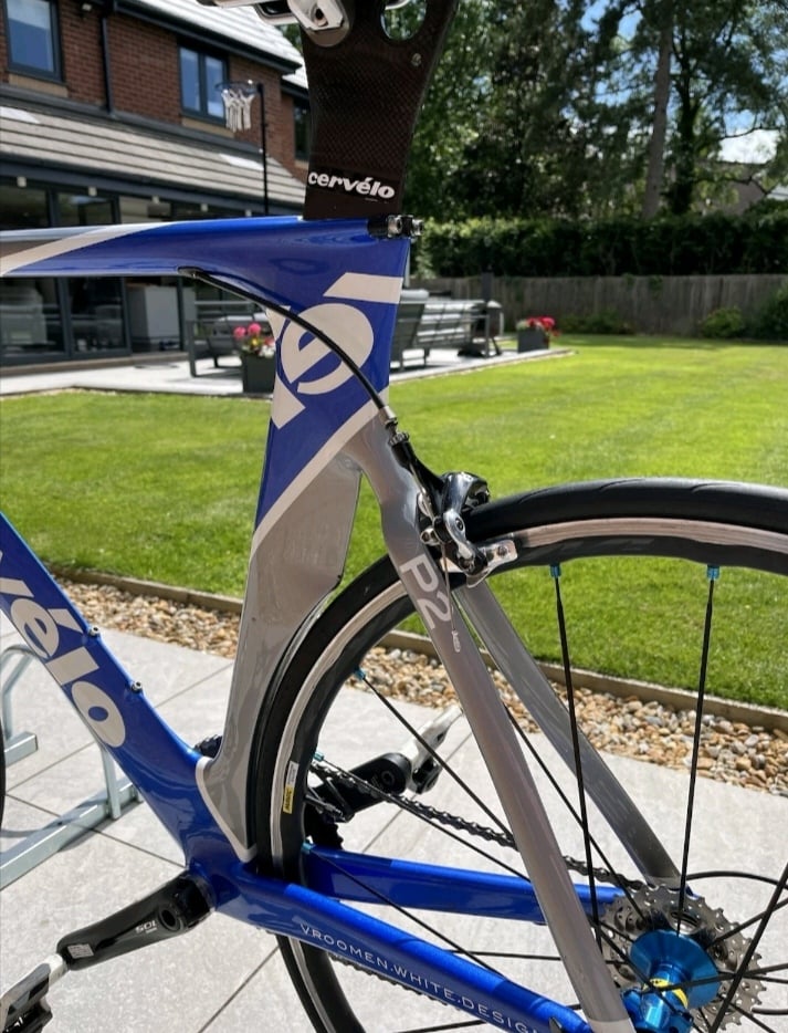 Cervelo P2 time trial bike with upgrades 