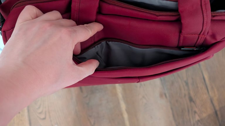 Dark Red Laptop Bag - Crossbody / Shoulder Style
