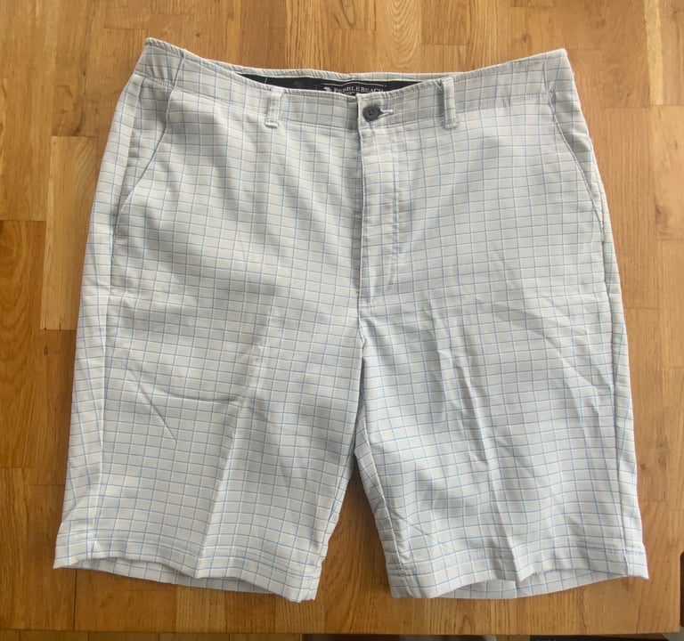 image for Men’s Shorts.36” w. Pebble Beach Deluxe. White/gray/blue Plaid. Exc condition. Rarely worn.