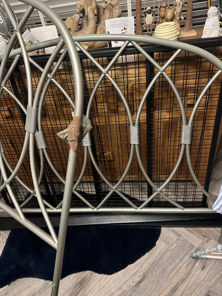 image for Double bed metal frame matching head board and foot board 