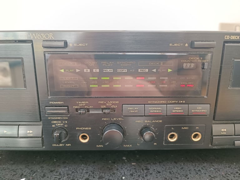 Vintage Pioneer CT-W630R Double Cassette Deck