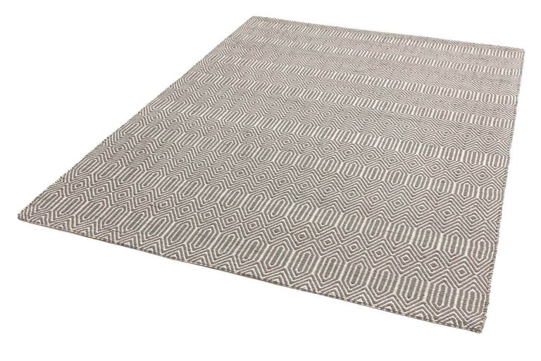 Sloan Silver Grey Geometric Rug - 100cm x 150cm