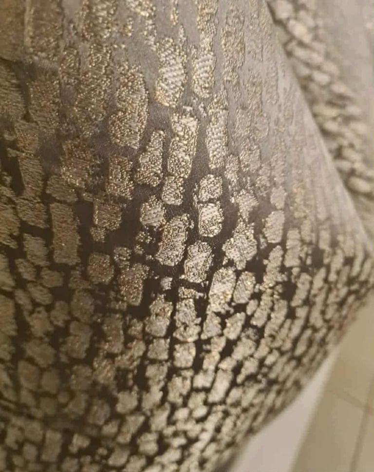 'Elle' bronze Gold luxury cushions in metallic gold design x 2 