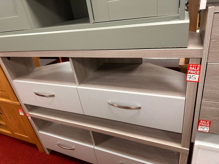 Venice 2 Drawer Large TV Unit - Grey