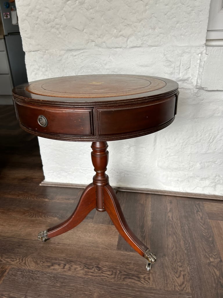 image for 1950s Regency table with drawers end table 