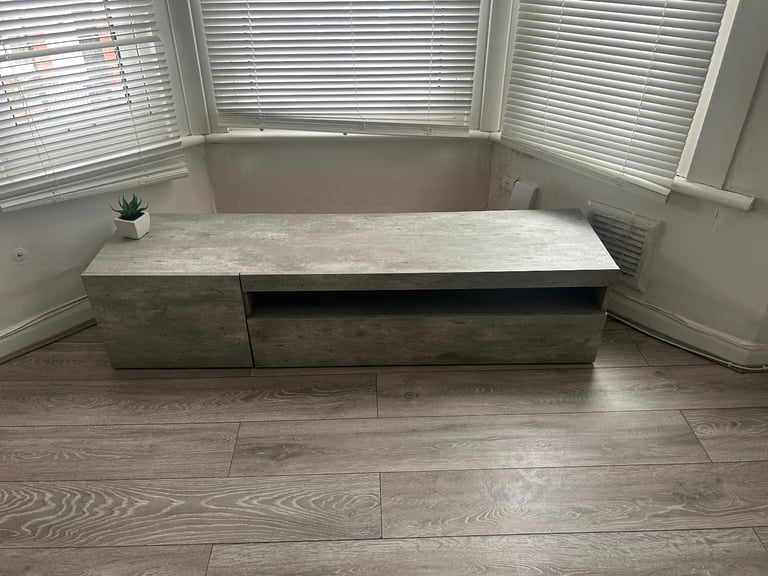 Grey tv stand with storage 