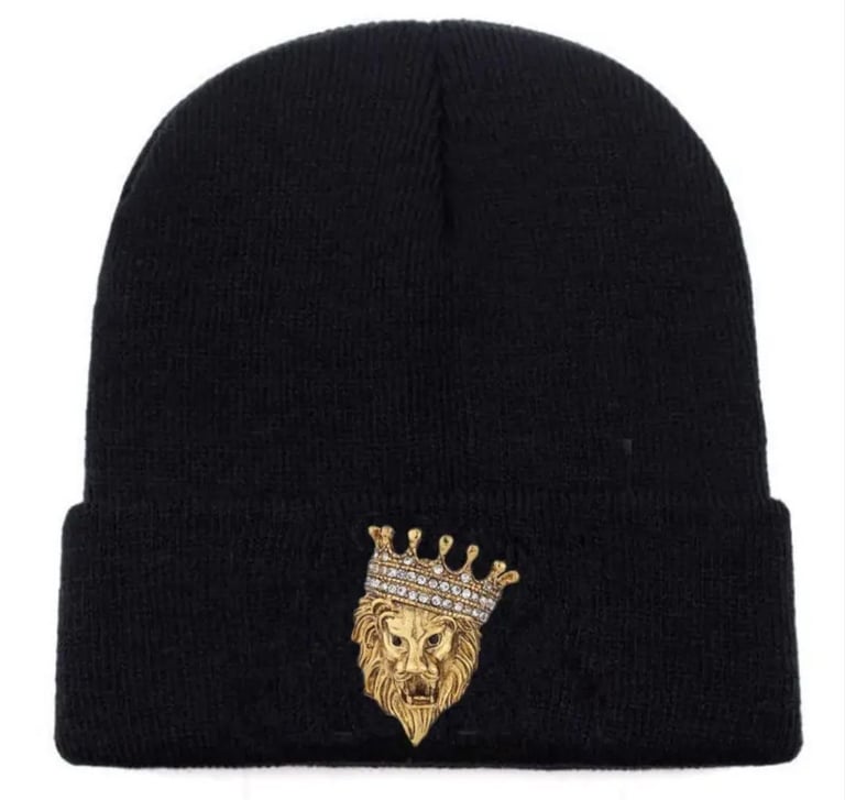 Autumn and winter beanie hats with lion crown, Unisex, New 