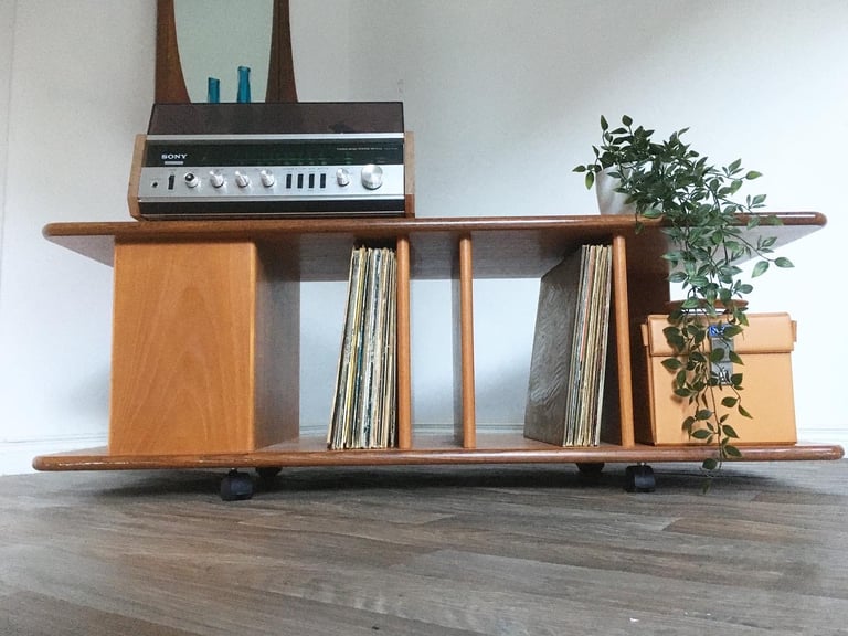 image for Vintage Retro Mid Century Teak Record Cabinet/TV Unit/Media Unit