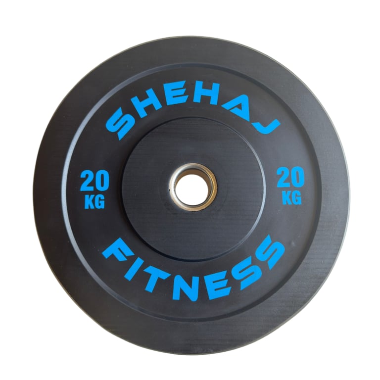 Shehaj Black Bumper Plates 100kg Set - Weights Gym Olympic