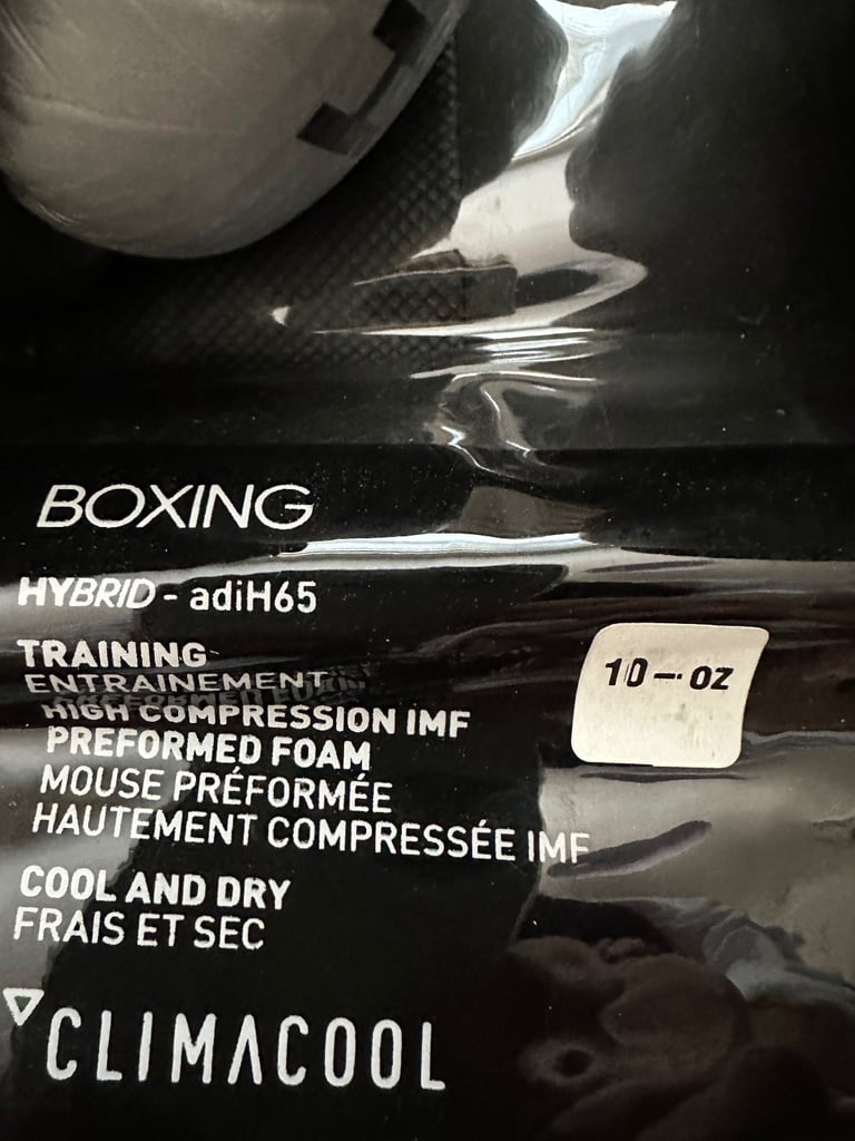 Black/Gold/Silver Adidas Boxing Gloves 10oz