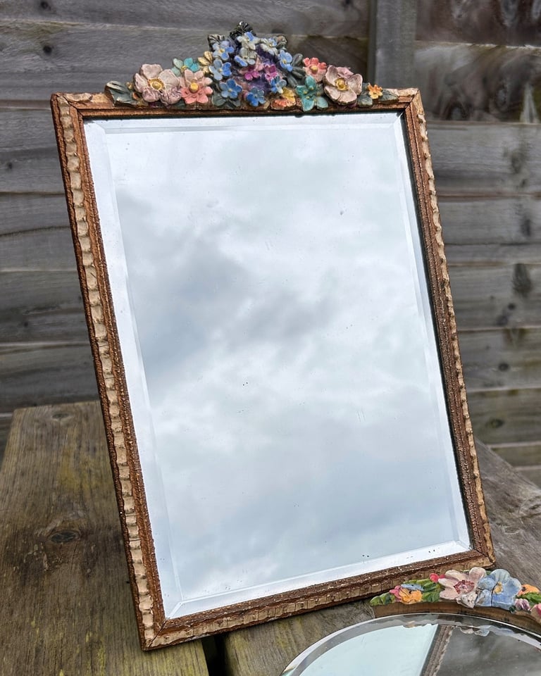 Beautiful Rectangular Barbola Standing Mirror