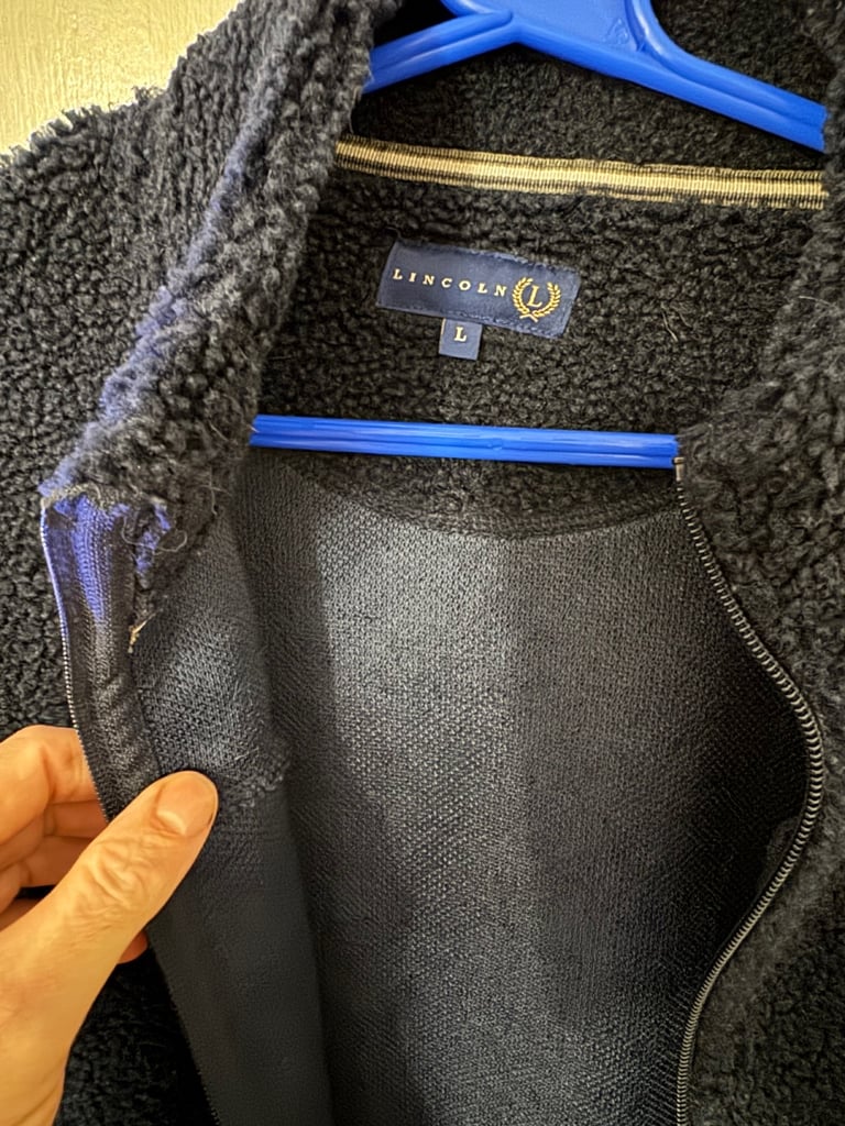Lincoln blue fleece jacket size Large