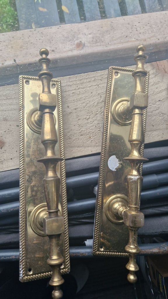 image for Brass antique door handles