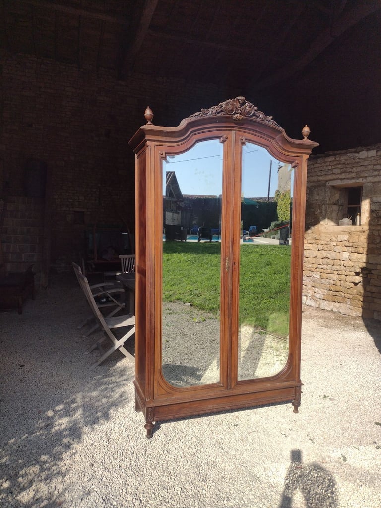 French Mirrored Armoire ~ Wardrobe, Antique, Vintage