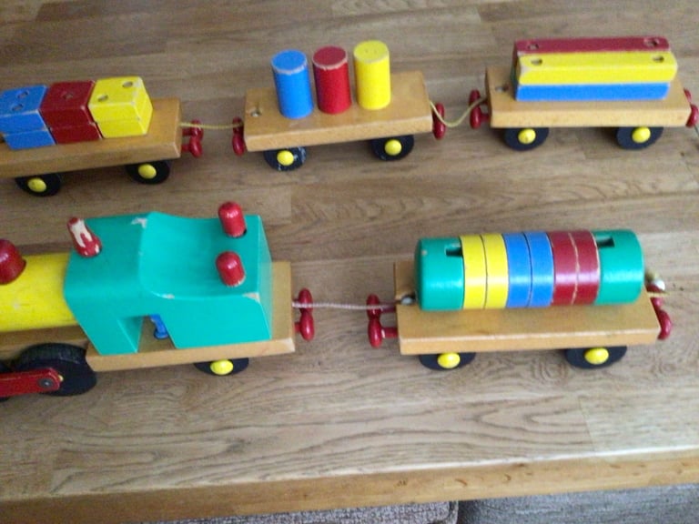 Vintage Kids Wooden Train Etc.
