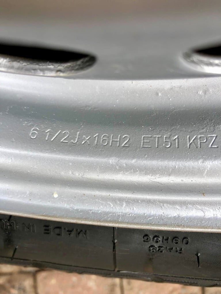 Full size 16" Steel Spare Wheel and new tyre