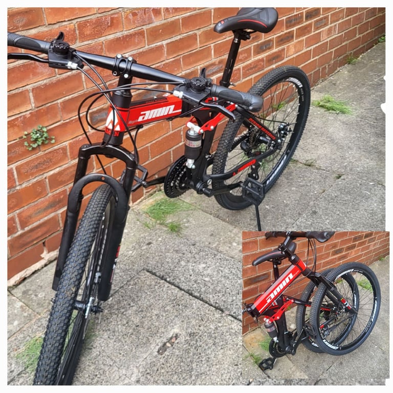 New 26 inch Folding Mountain Bike 21 Speed  Full suspension MTB Red+Black.. can deliver