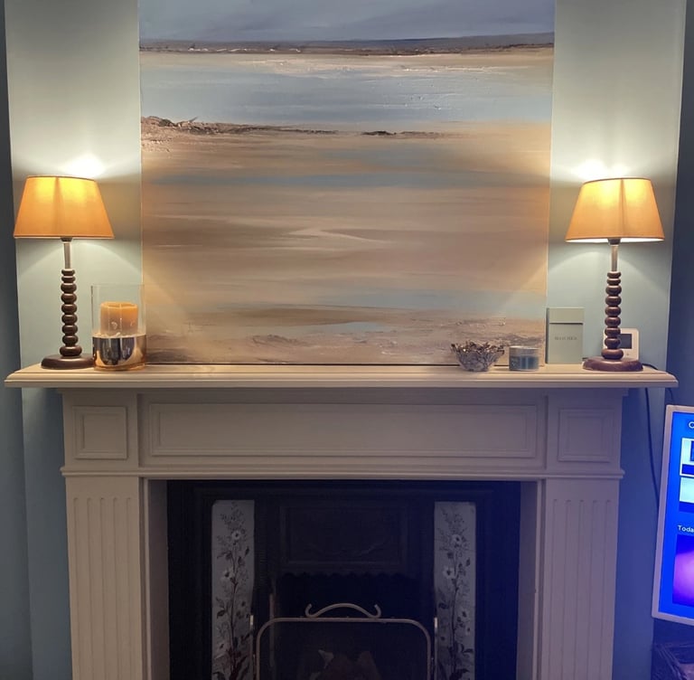 image for Laura Ashley Lamp bases pair, Wood Bobbin style