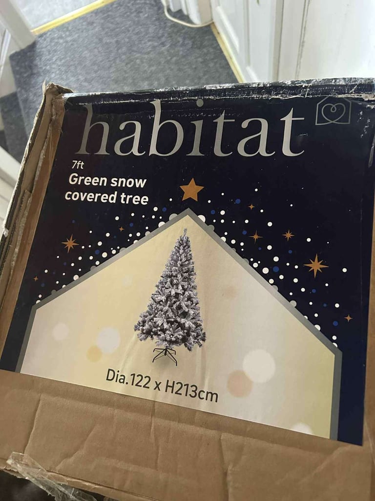 7FT snow covered christmas tree