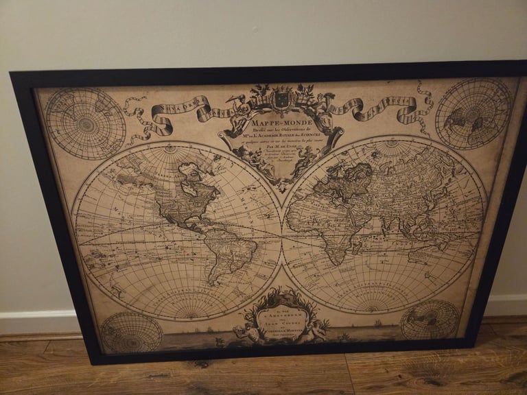 image for Large pirate map picture with frame