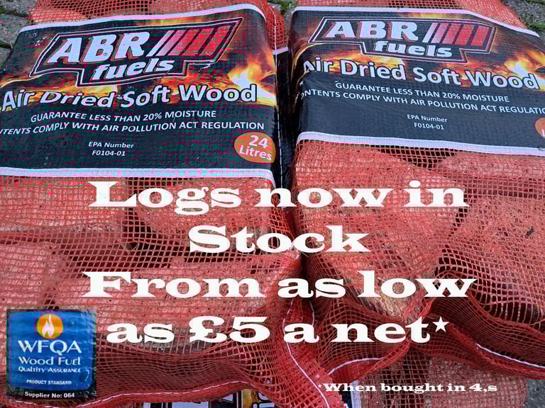 LOGS in Nets x 4 Branded  and labelled