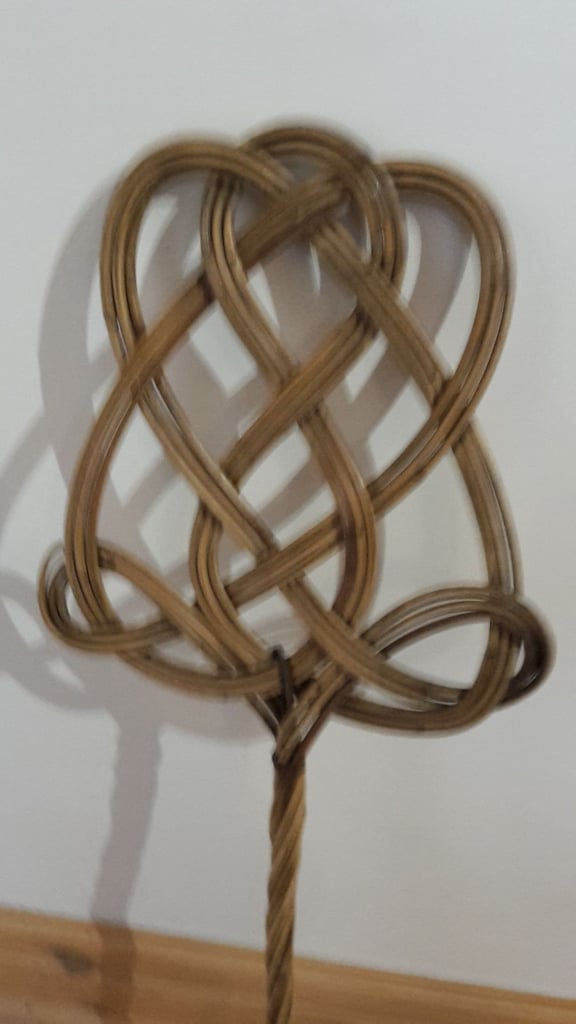 Vintage Antique Carpet Rug Beater Wooden Rattan Original 19th Century