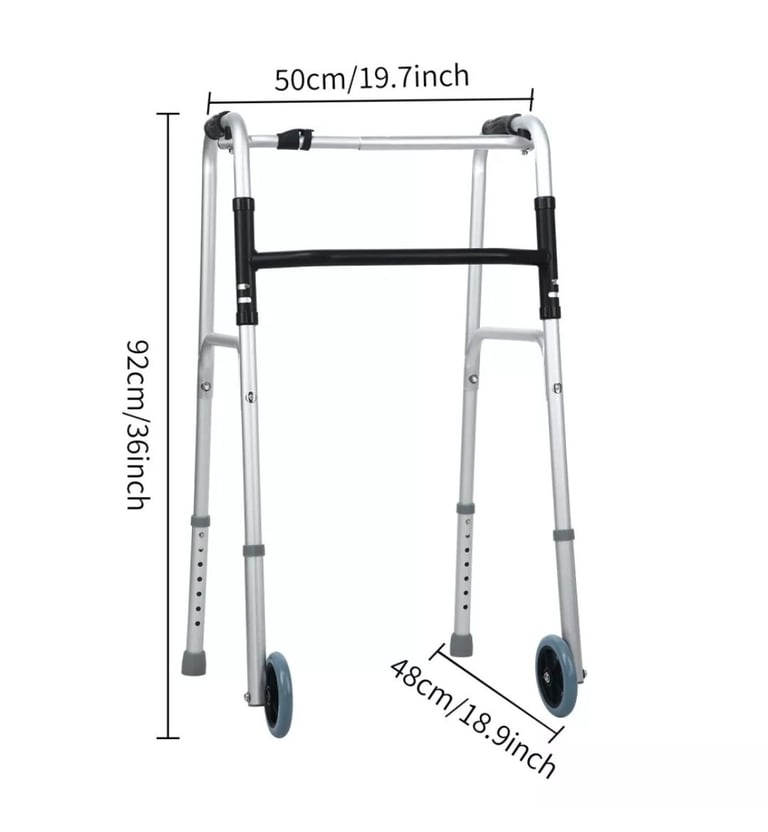 Lightweight Aluminium Walker Mobility Aid Walking Frame with Wheels