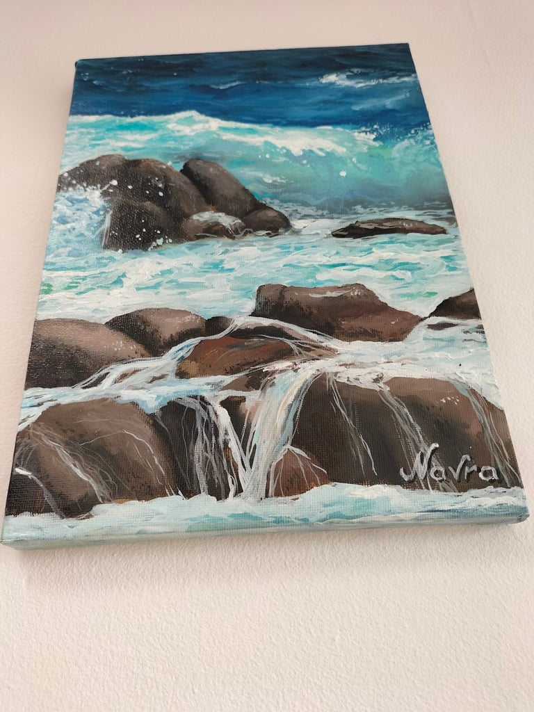 Seascape oil painting hand made completely