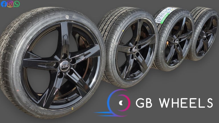 Genuine Audi S3 A3 18" Alloy Wheels New tyres Skoda Octavia A4 A5 TT