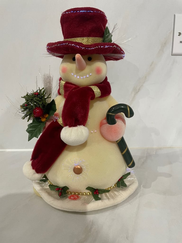 Christmas light up musical snowman boxed