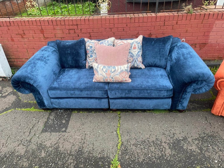 Big 2 seater and chair and a half in a velver fabric new condition £599