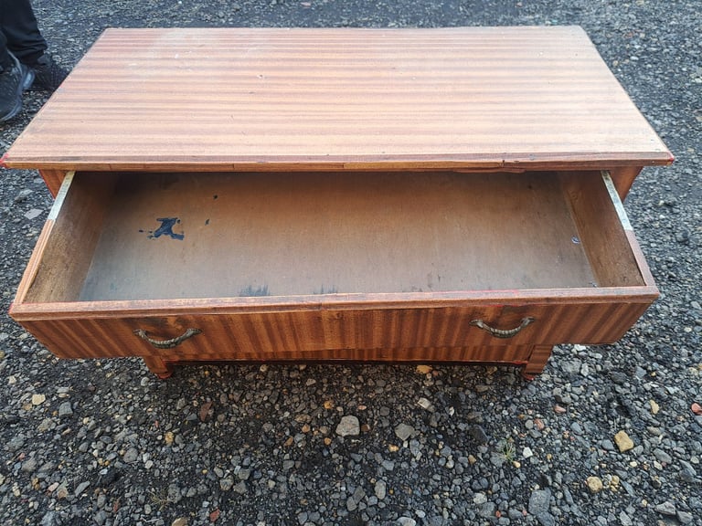 long 3 drawer brown wood drawers