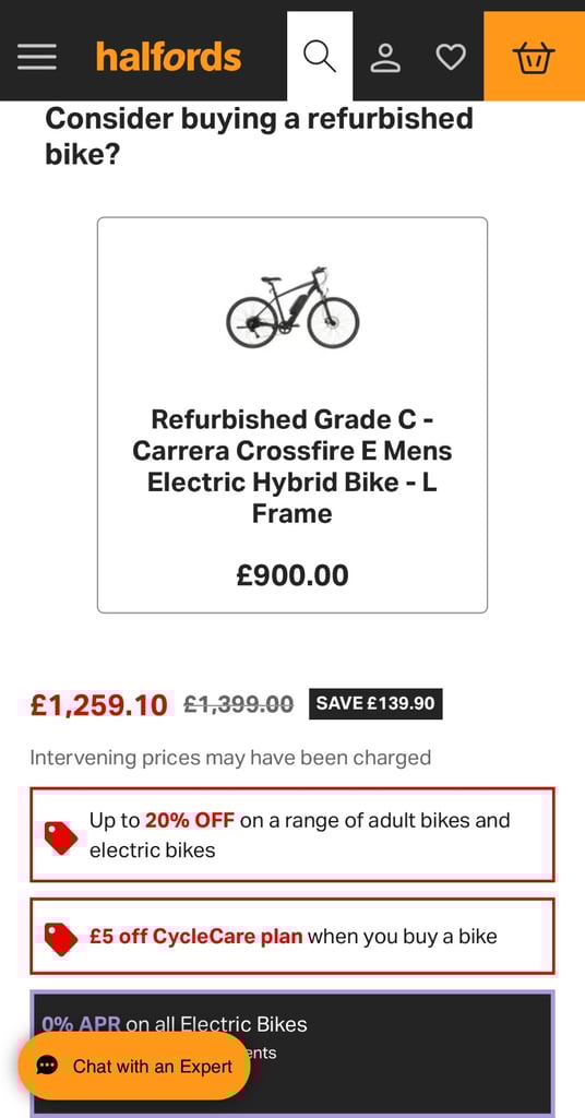 Carrera Crossfire E Mens Electric Hybrid Bike 2.0 - Frame Large