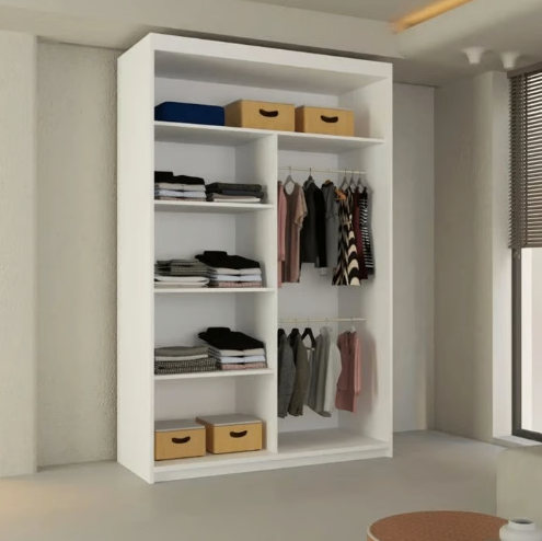Brand New - Chelsea Mirror Sliding Door Wardrobe - White- SAME/NEXT DAY DELIVERY