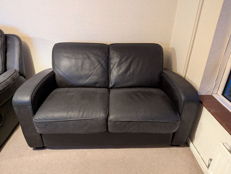 FREE 2 seater faux leather black sofa 