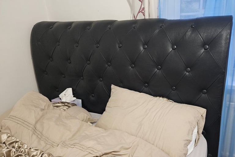 image for King sized faux leather bed frame only 