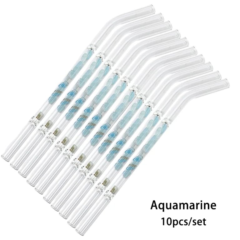 Glass Straws Natural Crystal Stones Luxury 10 Pieces Set