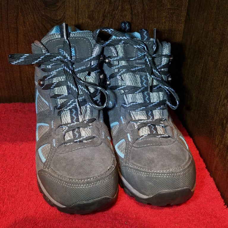 Karrimor Mount Mid Ladies Walking Boots – Grey/Blue – Waterproof Weathertite – UK 7 / EUR 42