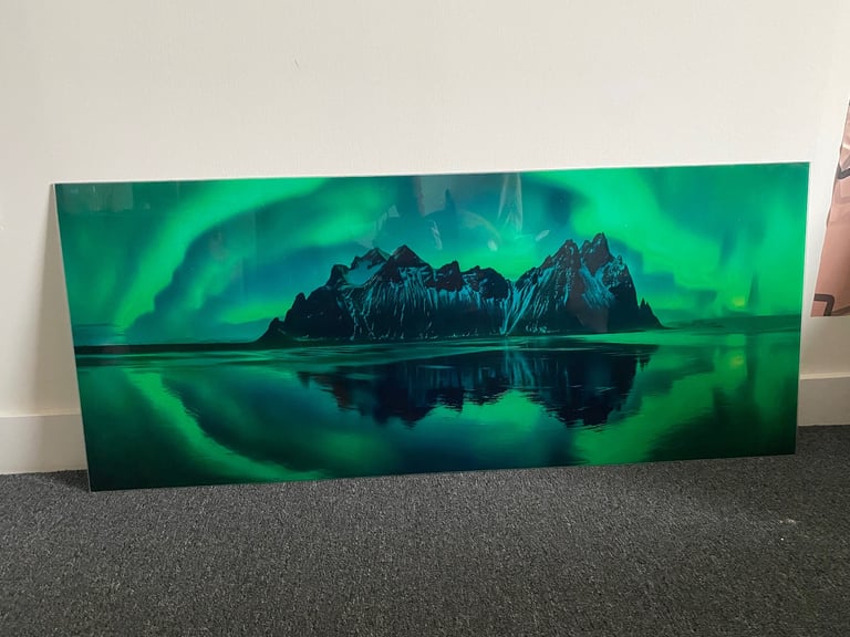 image for Northern Lights Glass Art ready to hang