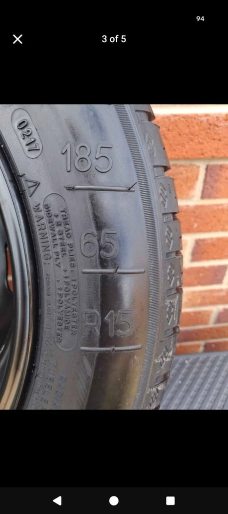 Citroen C3 2017 Space Saver Spare Wheel